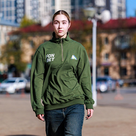 Толстовка парадная полузамок хаки